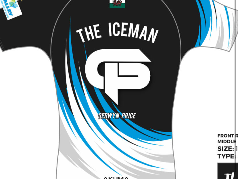 Black/blue stripe player top