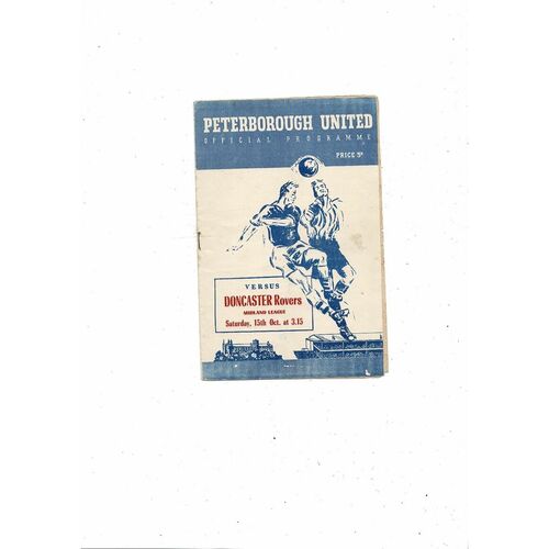 Peterborough United v Doncaster Rovers Midland League Football Programme 1955/56