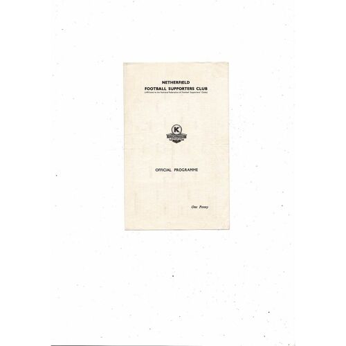 1958/59 Netherfield v Ashton United Football Programme February 28th