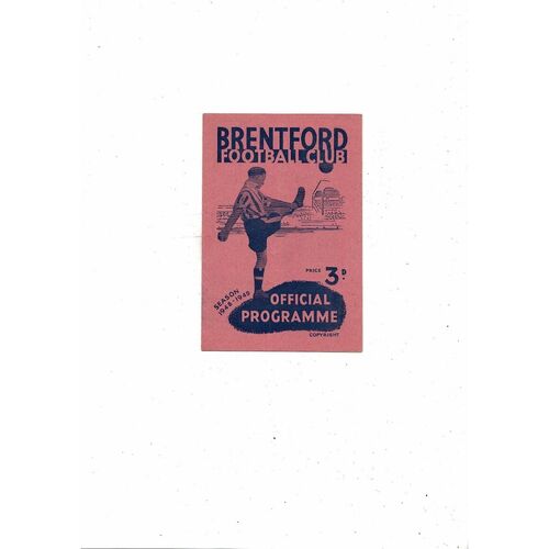 1948/49 Brentford v Chesterfield Football Programme