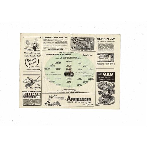 1947/48 Charlton Athletic v Portsmouth Football Programme