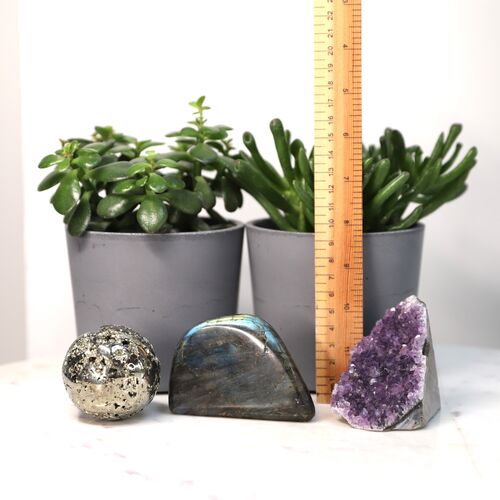 Labradorite, Pyrite & Amethyst Freeform Set