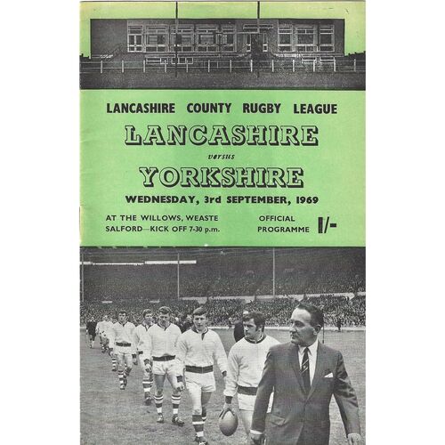 1969 Lancashire v Yorkshire (03/09/1969) Northern Rugby League County Championship Programme
