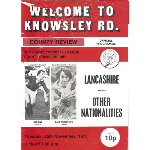 Northern Rugby League County Championship Programmes