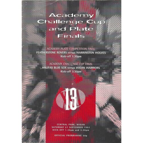 The Academy Challenge Cup & Plate Finals Programmes