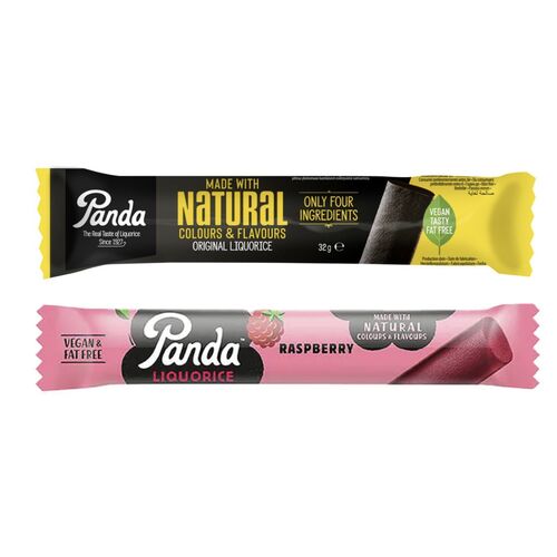Panda All Natural Liquorice Bar Raspberry or Original 32g