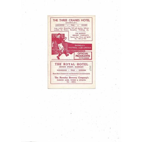 1959/60 Barnsley v Brentford Football Programme