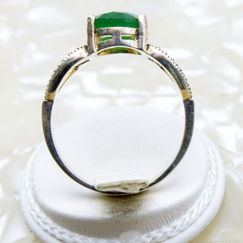 Green Onyx Stone set on 925 Sterling Silver Ring