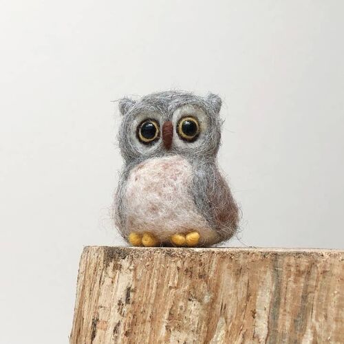 Bergin & Bath Needle Felting Kit - Owl