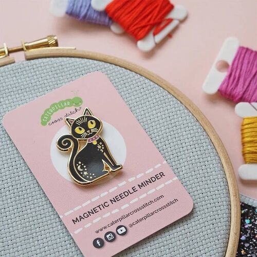 Caterpillar Cross Stitch Black Cat Needle Minder