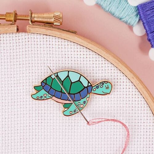 Caterpillar Cross Stitch Turtle Needle Minder
