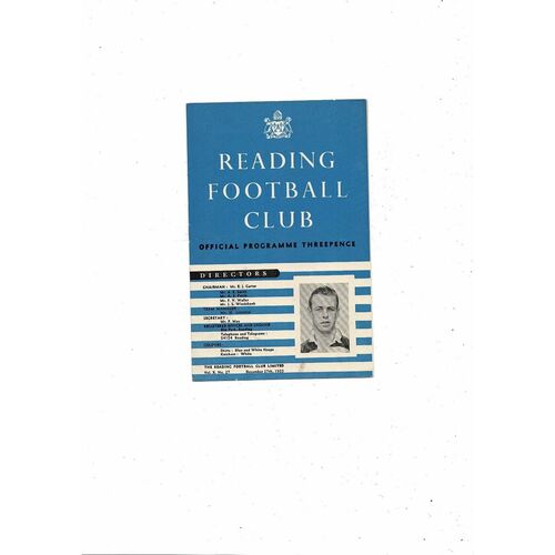 1955/56 Reading v Brentford Football Programme