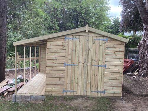 #A015 12x11 Apex Shed with Log Store