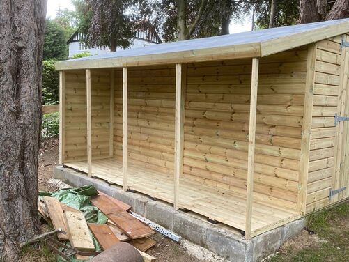 #A015 12x11 Apex Shed with Log Store