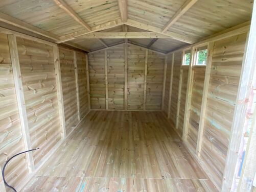 #A015 12x11 Apex Shed with Log Store