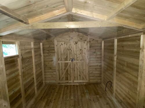 #A015 12x11 Apex Shed with Log Store