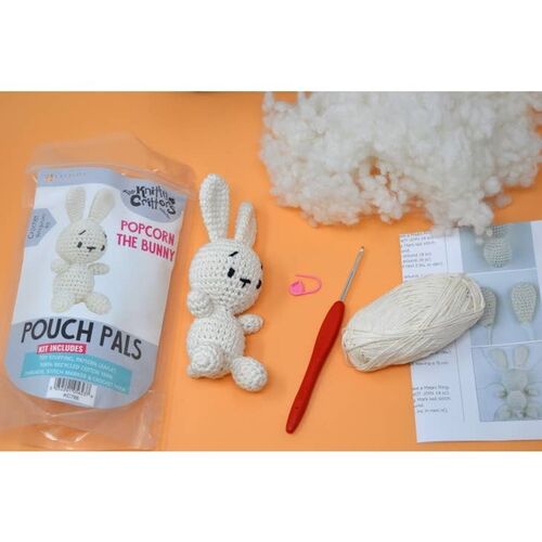Knitty Critters Pouch Pals - Popcorn The Bunny