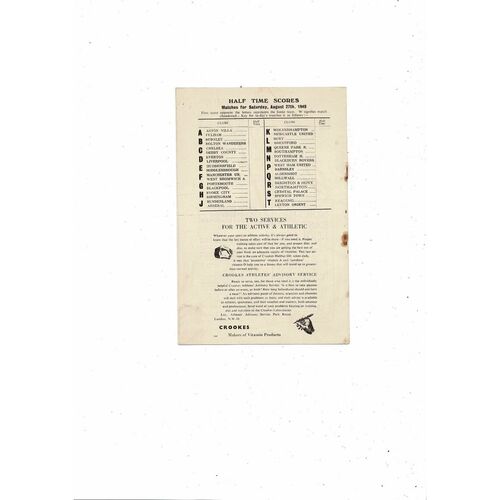 1949/50 Charlton Athletic v Manchester City Football Programme