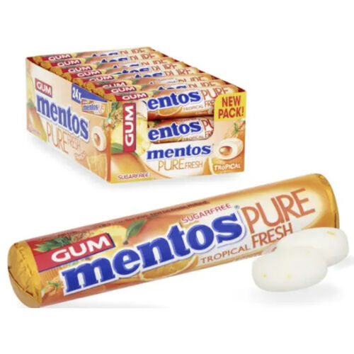 Mentos Pure Fresh Chewing Gum Sugar-free 15.5g or Case of 15.5g x 24