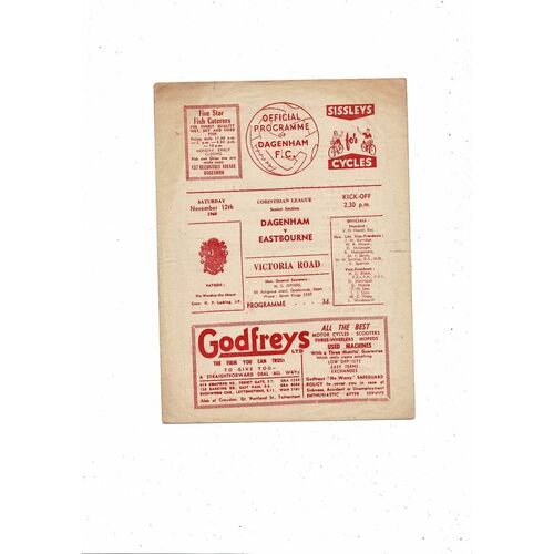 Dagenham Home Football Programmes