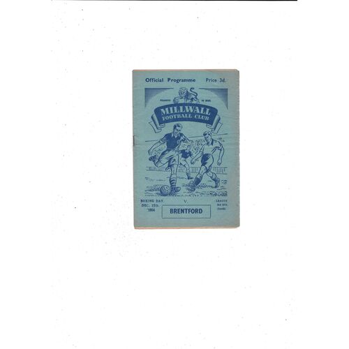 1954/55 Millwall v Brentford Football Programme