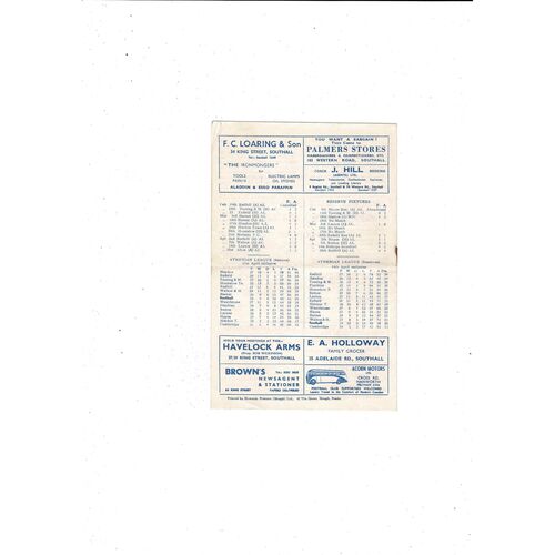1955/56 Southall v Finchley Athenian League Football Programme
