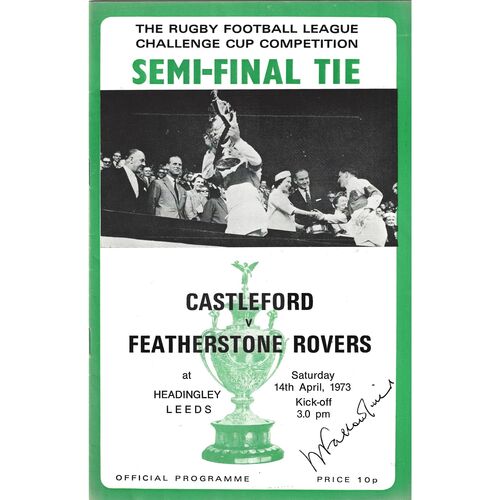 1973 Castleford v Featherstone Rovers (14/04/1973) Rugby League Challenge Cup Semi Final Rugby League Programme