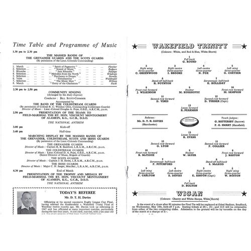 1963 Wakefield Trinity v Wigan (11/05/1963) Rugby League Challenge Cup Final Rugby League Programme