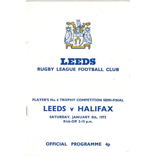 Player's No. 6 Trophy Competition Semi Final Programmes