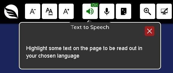 Text to Speech Button on Toolbar