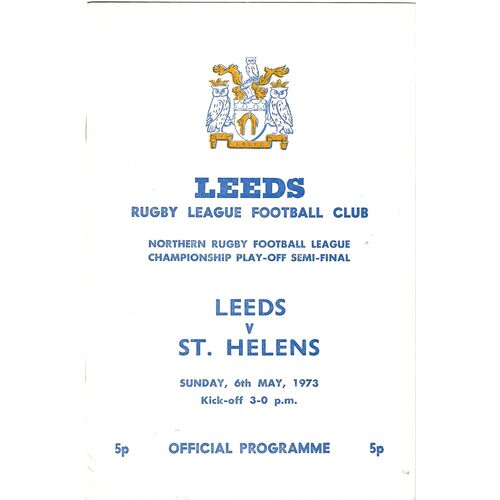 Northern Rugby League Championship Semi Final Rugby League Programmes
