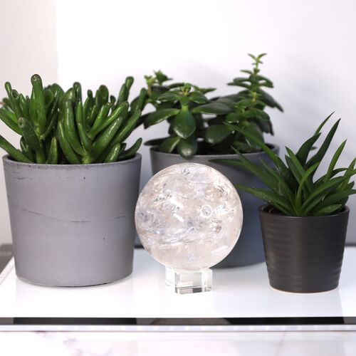 Lemurian quartz sphere