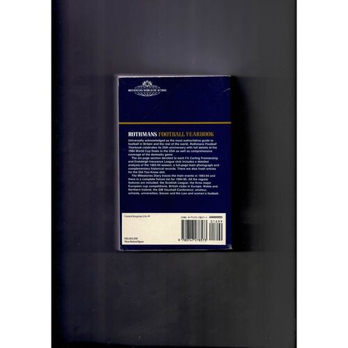 Rothmans Football Yearbook 1994/95 Softback