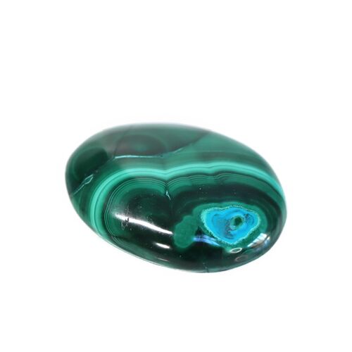 Malachite polished palm stone