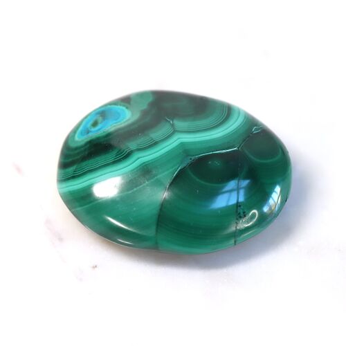 Malachite polished palm stone
