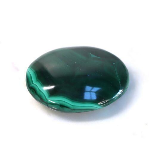 Malachite polished palm stone