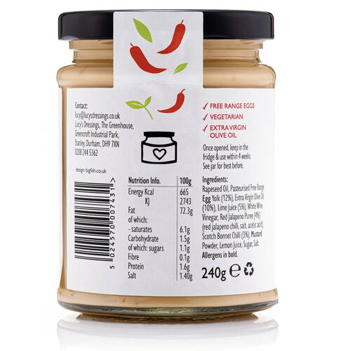 Lucy’s Mayonnaise Lime & Chilli or Vegan 240g