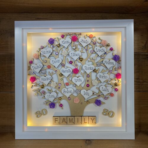 LED XL “ Floral Family Tree Frame “