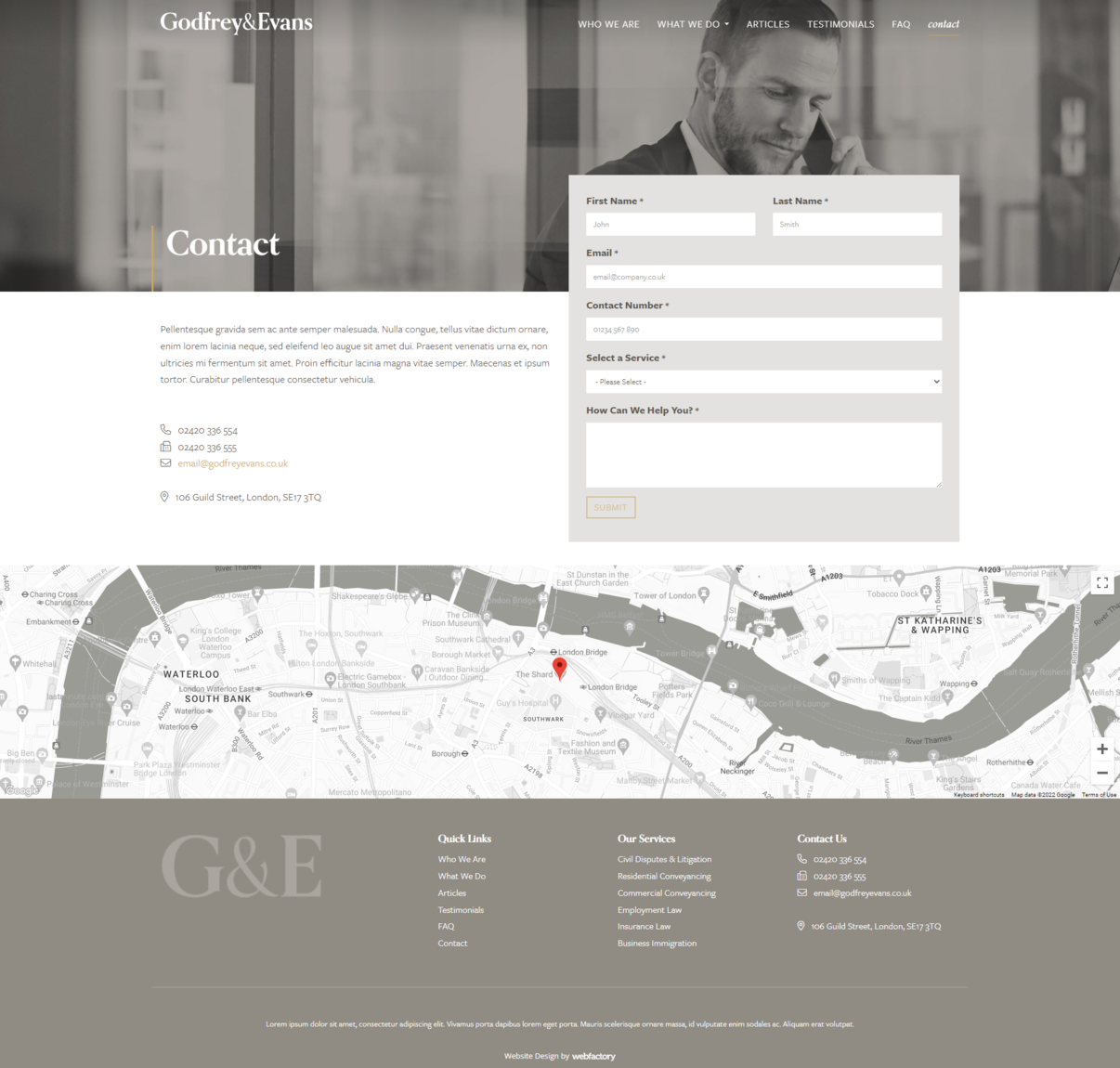 Black and white law firm website design
