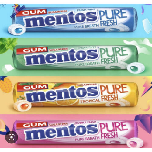 Mentos Pure Fresh Chewing Gum Sugar-free 15.5g or Case of 15.5g x 24