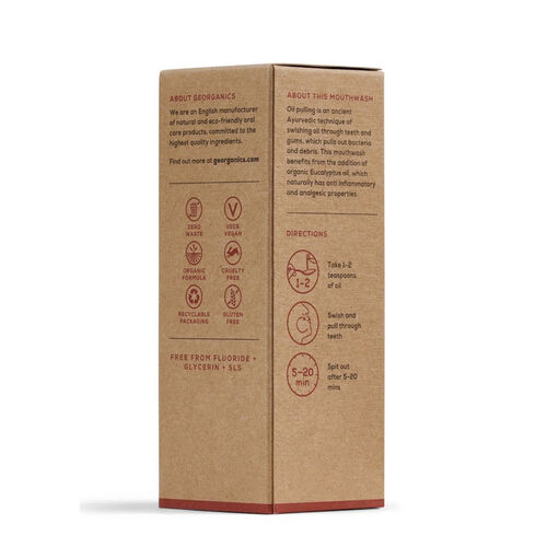 Georganics Eucalyptus Ayurvedic Coconut Oil Pulling Mouthwash 100ml