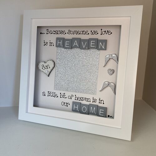 Customised LED Memorial Photo Frame | LED Memorial Picture Frame | Photo Frame with Angel wings