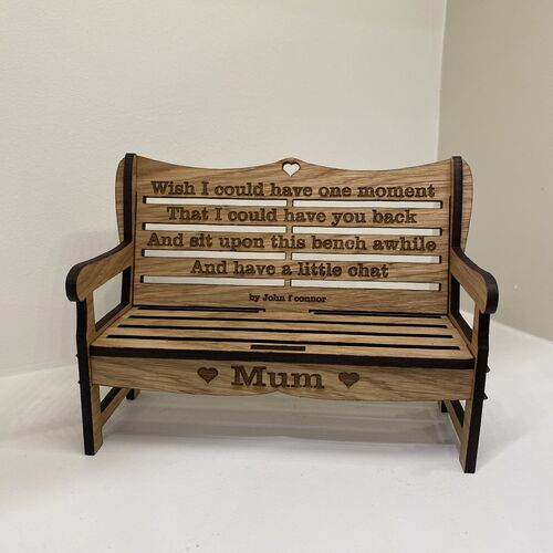 Oak Decorative Memorial Bench