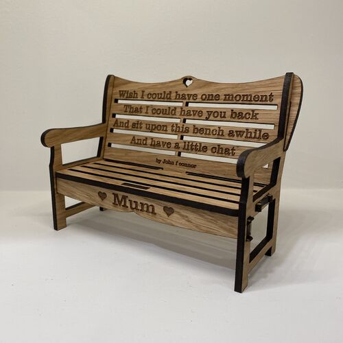 Oak Decorative Memorial Bench