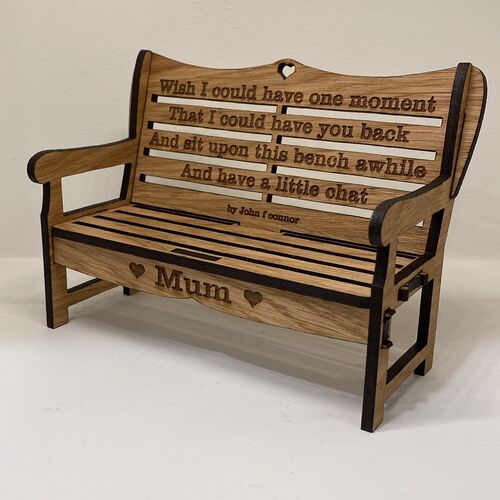 Oak Decorative Memorial Bench