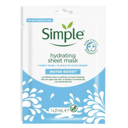 Simple Sheet Face Mask Purifying Charcoal, Hydrating or Anti Pollution