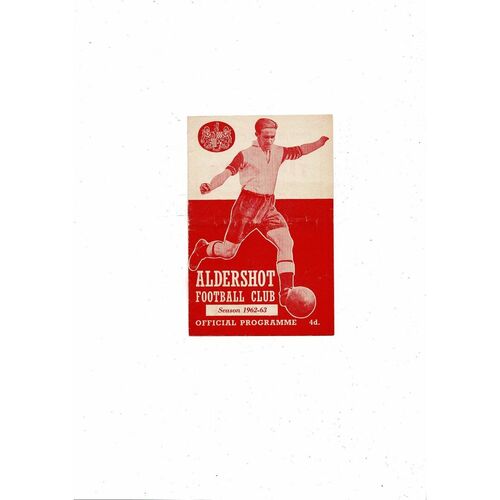 1962/63 Aldershot v Doncaster Rovers Football Programme