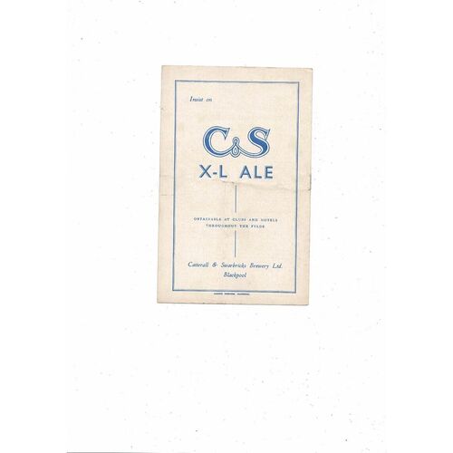 1959/60 Blackpool v Manchester City Football Programme