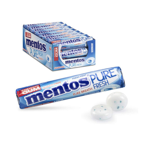 Mentos Pure Fresh Chewing Gum Sugar-free 15.5g or Case of 15.5g x 24