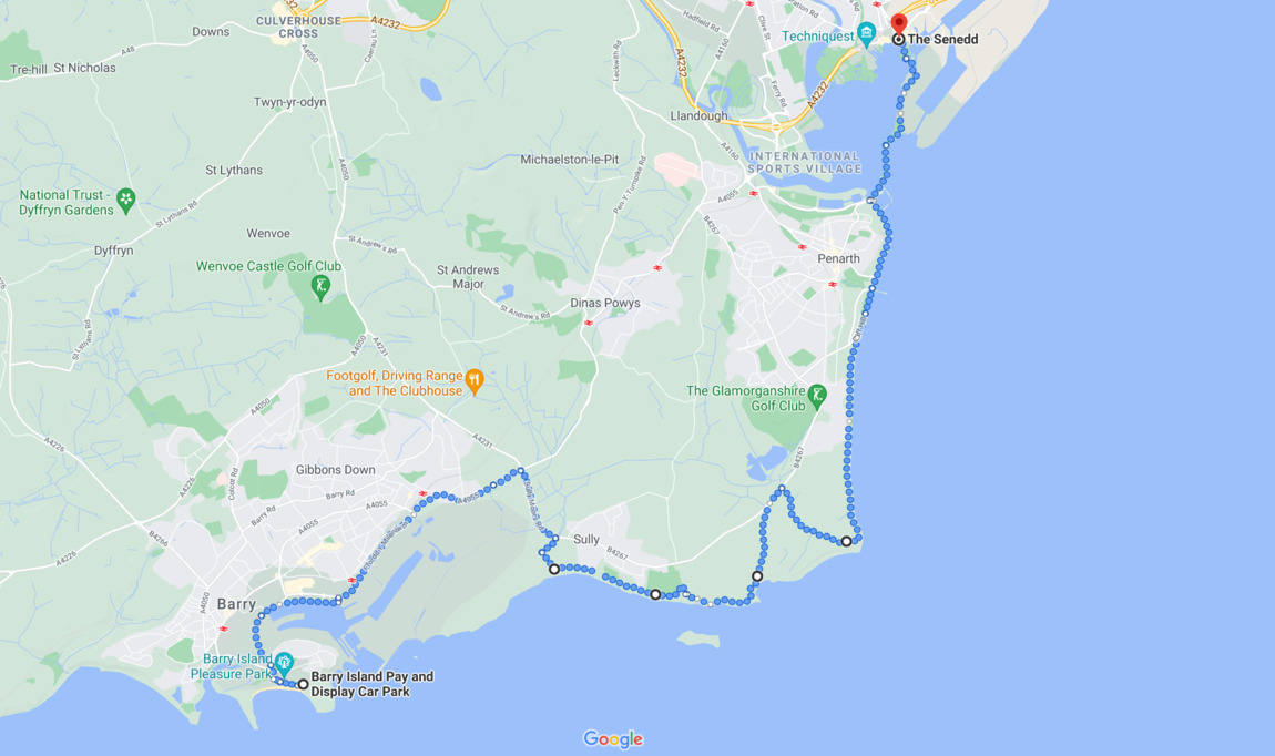 Walking from Barry to Cardiff for Alzheimer’s Research UK